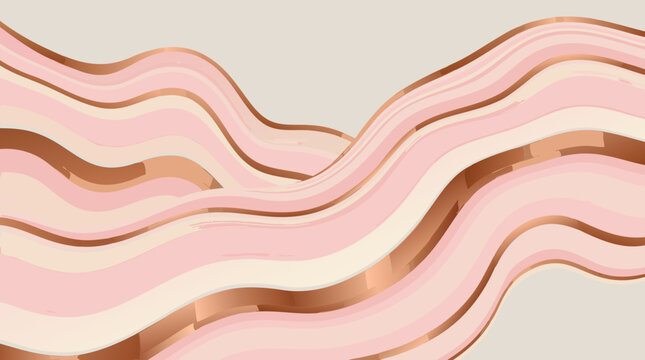 Soft beige and pink wavy horizontal stripes with gentle flowing rhythm form minimalist elegant vector pattern with subtle color variations.