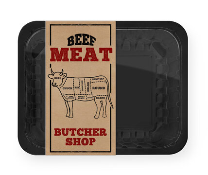 Beef meat food tray