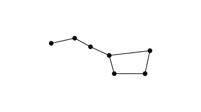 Big Dipper Constellation Ursa Major Star Map Line Vector Illustration