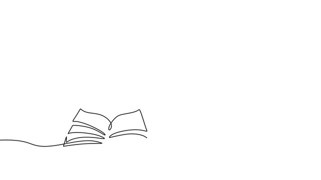 Open Book And Flying Birds Continuous Line Drawing Footage For Liberation