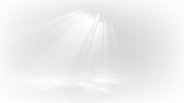 Volumetric white light rays shining down with spotlight effect PNG