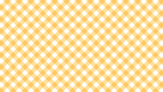 Cute Yellow Gingham Check Pattern Background. Vector seamless texture for interior, cloth, paper, decorative, banner, cover, card.