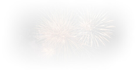 Fototapeta premium Bright fireworks overlay with magical celebration sparkle PNG