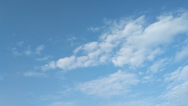 Blue sky with soft white clouds