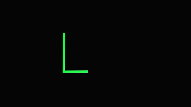 Glowing Green Neon Trapezoid Outline on Black Background