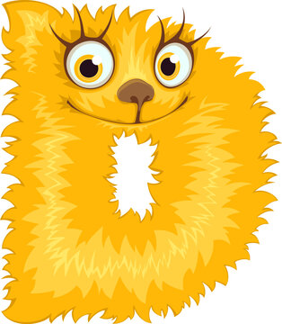 Alphabet letter D. Font of cute monster.	