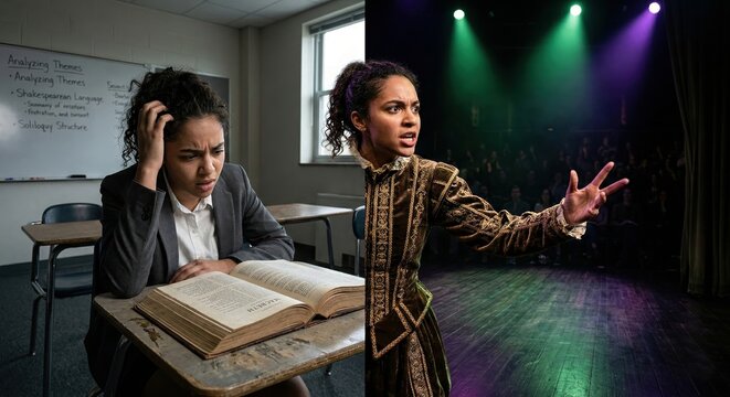 Student Transformation Acting Performance Education Stage Concept
