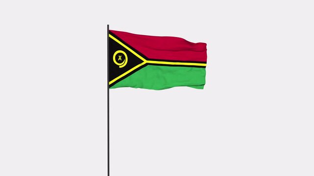 Vanuatu Flag Animation 4K Transparent Background with Alpha Channel