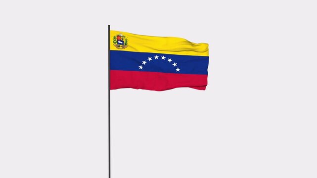 Venezuela Flag Animation 4K Transparent Background with Alpha Channel