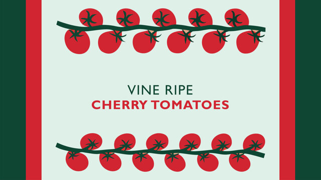 Vine ripe cherry tomatoes vector illustration