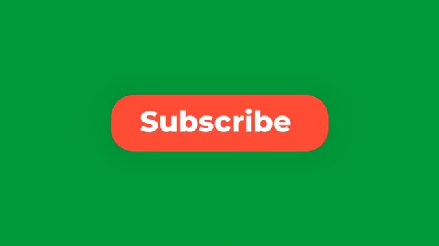 Animated Subscribe Button on gren screen Background