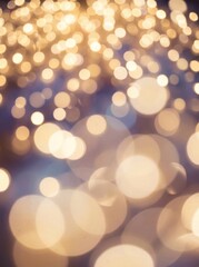 Fototapeta premium Golden bokeh lights background, blurred sparkling illumination