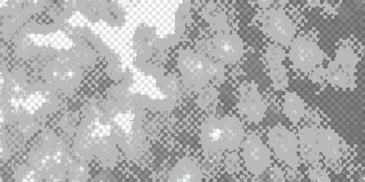 Pixelated camouflage pattern with grayscale tones and square blocks