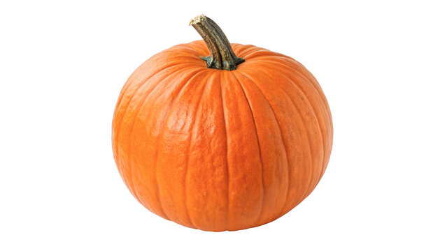 Perfect round orange pumpkin sweet winter squash fresh agriculture product isolated on transparent background