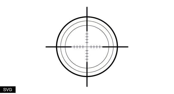 Precision target reticle crosshair with measuring marks