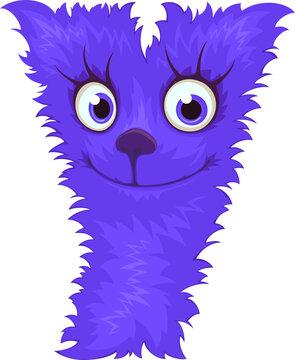 Alphabet letter Y. Font of cute monster.	
