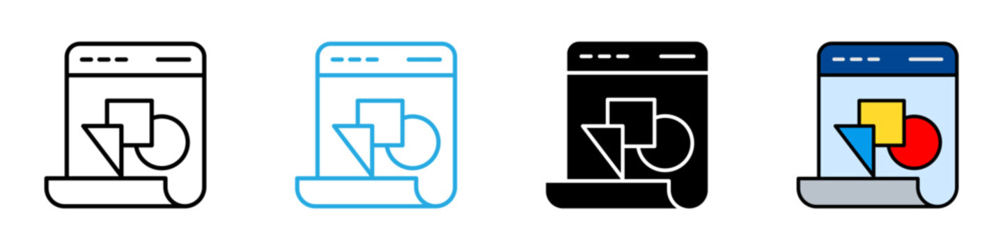 Website development multi - style icon design concept