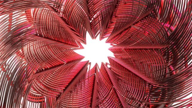 Abstract Metallic Geometric Waves Orange Cooper 3D Lines Background