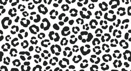 Black and white leopard print seamless pattern © grendel