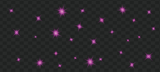 The sparkling purple stars shine brightly in a clear night sky filled with vibrant light effects and a sense of magic and wonder. © Provir