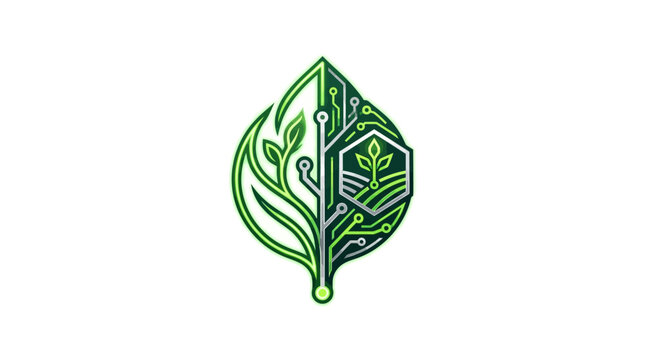 Green Leaf Shape Icon.