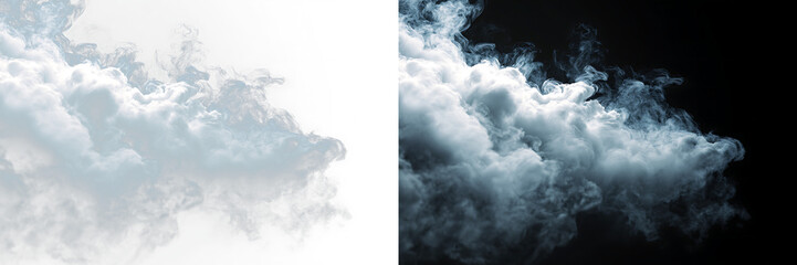 Obraz premium Soft gray smoke plume with airy transparency and fading glow PNG
