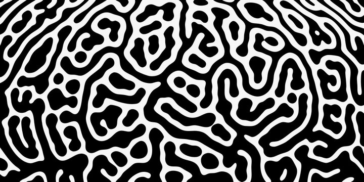 Organic black and white pattern with flowing irregular shapes