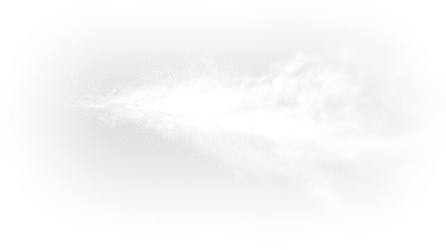 Tapioca flour explosion with white dust and particle motion effect