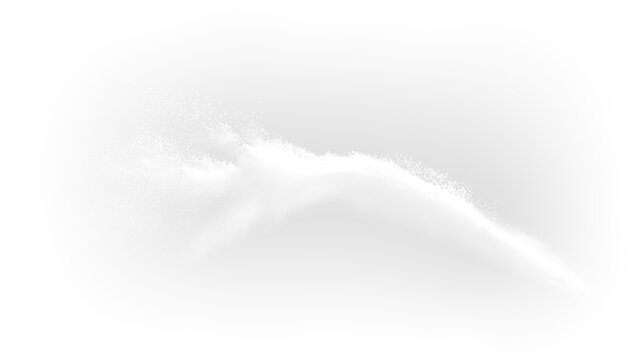 White powder splash with tapioca starch and floating dust particles