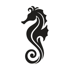 Stylized seahorse silhouette marine animal graphic with sea life, seahorse © Sharmin
