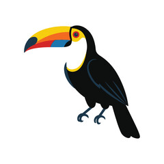 Fototapeta premium Vibrant Tropical Toucan Bird Illustration for Exotic Wildlife and Jungle Nature Design