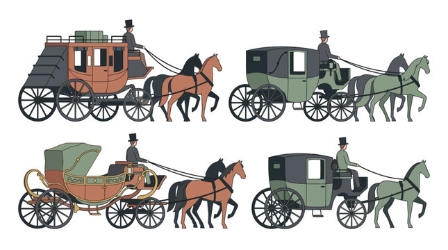 Vintage Horse Drawn Carriages.