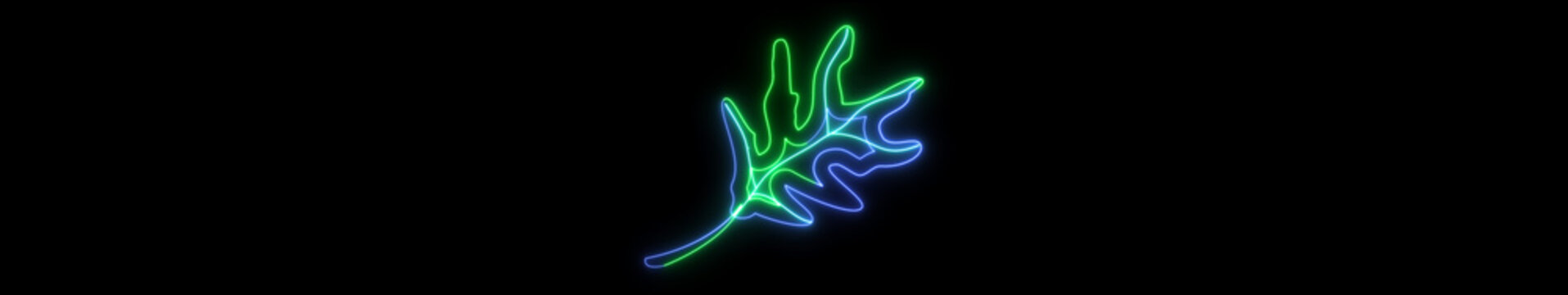 Ultrawide Glowing Neon Coral Reef Icon Animation on Black Background | Futuristic Marine Symbol