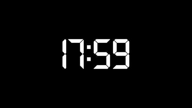 23 Minutes Digital clock faces showing various times on a black background with subtle cinematic motion