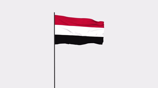 Yemen Flag Animation 4K Transparent Background with Alpha Channel