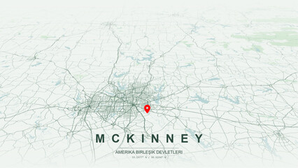Fototapeta premium Modern minimalist vector map of McKinney, Texas. High-quality scalable illustration of McKinney city grid for posters design.