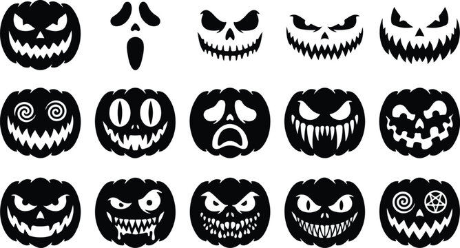 Ghost Face and Screaming Phantom Silhouettes Pack for Halloween