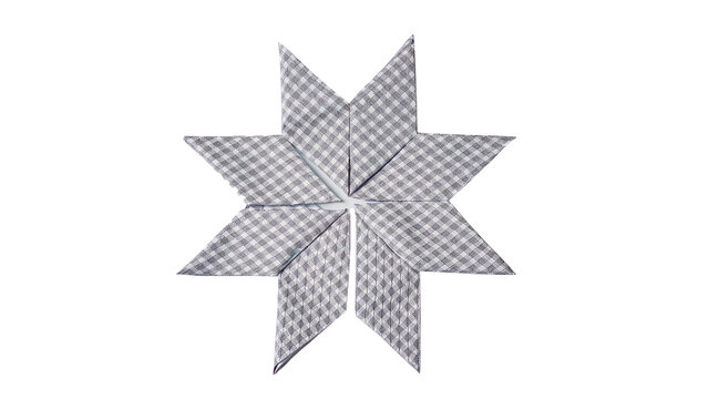 Abstract white geometric low poly star design element isolated on a transparent background