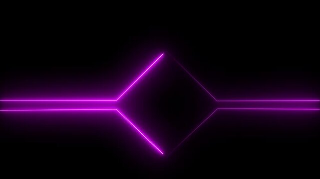 Line rhombus for logo title graph HUD glowing loop technological,concept of line neon bar Animation .