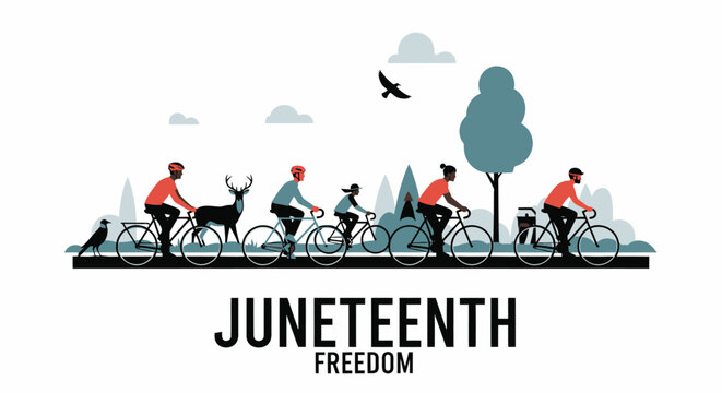 Juneteenth bicycle parade celebration group ride.