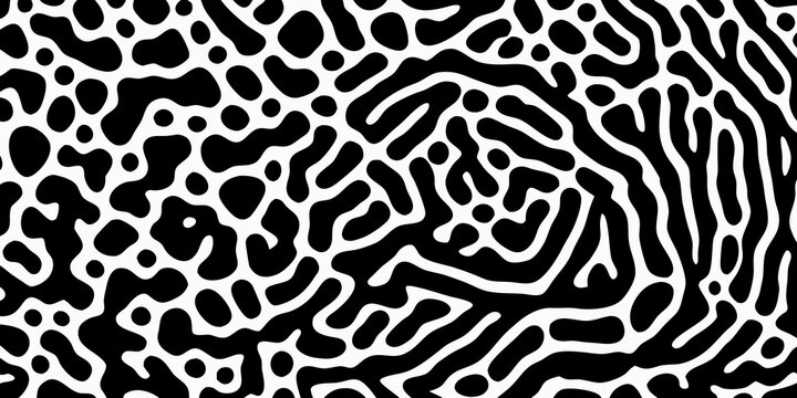 Organic black and white pattern with irregular flowing shapes