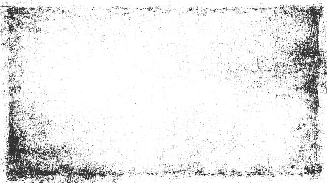 Black and white textured grunge overlay with distressed edges and scattered speckles