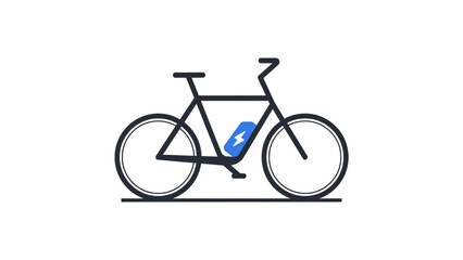 Fototapeta premium Simple flat design bicycle with blue water bottle Vector