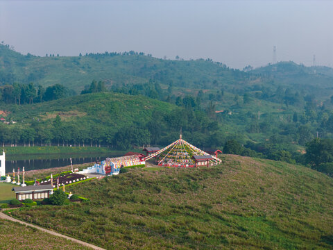 Summer scenery of Mulan Grassland Scenic Area, Wuhan, Hubei, China
