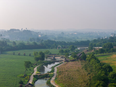 Summer scenery of Mulan Grassland Scenic Area, Wuhan, Hubei, China