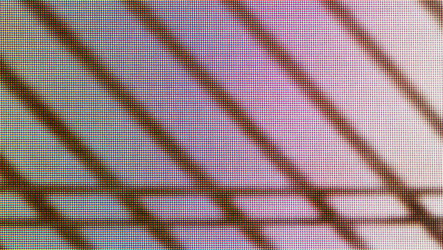 Digital screen pixel grid displaying dark lines