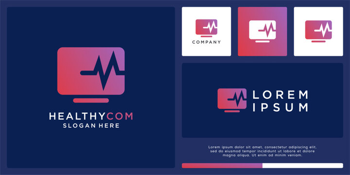 Healthy computer logo design template
