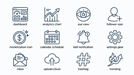 Fototapeta premium set of social media and app icons