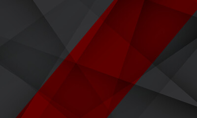Obraz premium Abstract Dark Grey and Red Geometric Background with Overlapping Polygons. Vector Eps 10