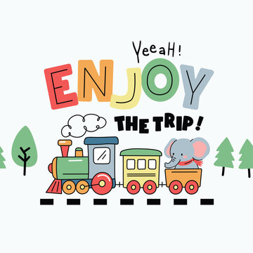 Cute Baby Train Vector Illustration 